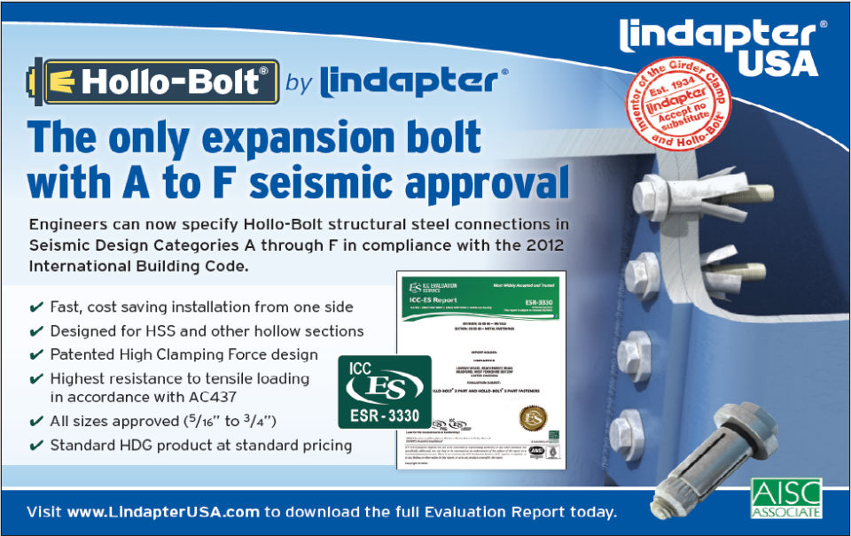 Lindapter Hollo-Bolt A-F Seismic Approval 